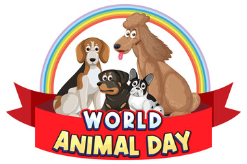 World Animal Day logo with cute dogs