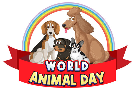 World Animal Day logo with cute dogs