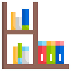 BOOKSHELF flat icon