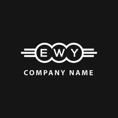 EWY letter logo design on black background. EWY  creative initials letter logo concept. EWY letter design.