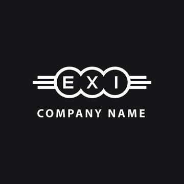 EXI letter logo design on black background. EXI creative  initials letter logo concept. EXI letter design.