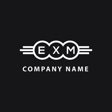 EXM letter logo design on black background. EXM  creative initials letter logo concept. EXM letter design.