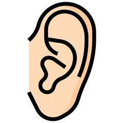 EAR filled outline icon