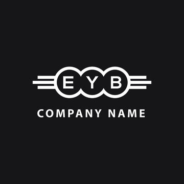 EYB letter logo design on black background. EYB  creative initials letter logo concept. EYB letter design.