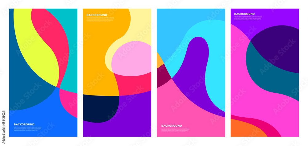Poster abstract liquid shape. fluid geometric design. isolated gradient waves with geometric lines, dots. v