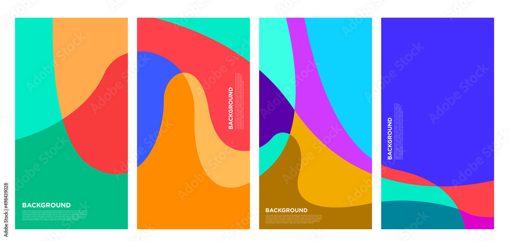Poster abstract liquid shape. fluid geometric design. isolated gradient waves with geometric lines, dots. v