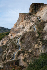 Fototapeta premium Ancient hot thermal springs and pool in nature park Dei Mulini, Bagno Vignoni, Tuscany, Italy
