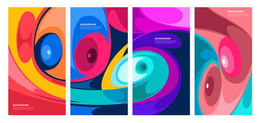 Abstract liquid shape. Fluid geometric design. Isolated gradient waves with geometric lines, dots. Vector illustration.