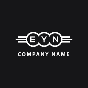 EYN letter logo design on black background. EYN  creative circle letter logo concept. EYN letter design.