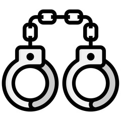 HANDCUFFS filled outline icon