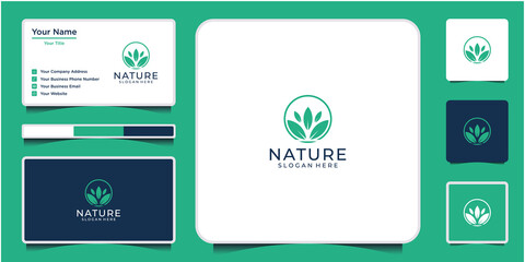 leaf logo design template. 