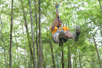 man jumping with a rope