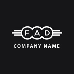 FAD letter logo design on black background. FAD  creative initials letter logo concept. FAD letter design.