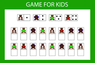 A game for children, a puzzle with pictures, write the desired symbol in the cell.