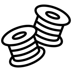 SEWING BOBBINS line icon