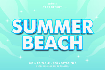 Summer Beach Bold 3D Editable Text Effect