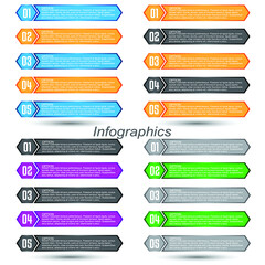 Fototapeta premium Collection infographics with steps and options, banners for web layout.