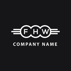 FHW letter logo design on black background. FHW  