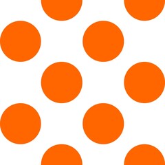 Halftone dots vector seamless pattern. Abstract Orange white dotted geometric texture with different circles in cross figure. Monochrome background, gradient transition effect. Repeat tileable design