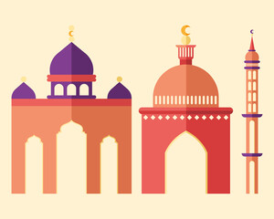 three eid mubarak icons