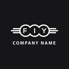 FIY letter logo design on black background. FIY creative circle letter logo concept. FIY letter design. 