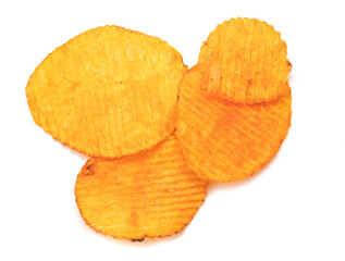 Chips isolated on white background.