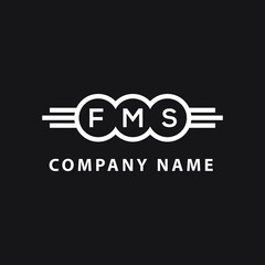 FMS letter logo design on black background. FMS  creative initials letter logo concept. FMS letter design.