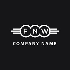 FNW letter logo design on black background. FNW creative initials letter logo concept. FNW letter design. 