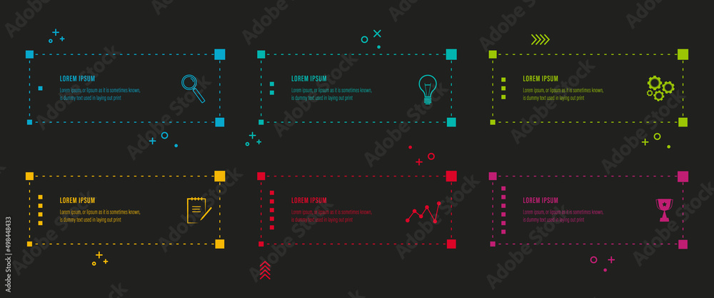Aufkleber infographics design vector and business icons with 8 options for presentation and web site