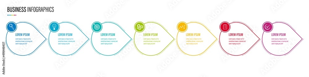 Poster infographics design vector and business icons with 7 options for presentation and web site