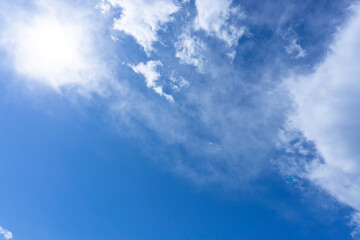 Refreshing blue sky and cloud background material_wide_33