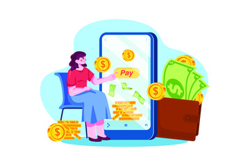 Digital Marketing Illustration concept. Flat illustration isolated on white background