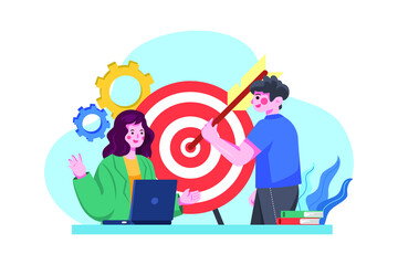 Digital Marketing Illustration concept. Flat illustration isolated on white background