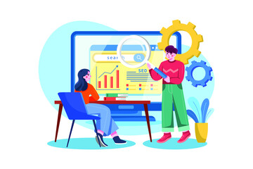 Digital Marketing Illustration concept. Flat illustration isolated on white background