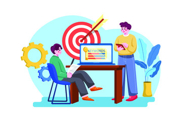 Fototapeta premium Digital Marketing Illustration concept. Flat illustration isolated on white background
