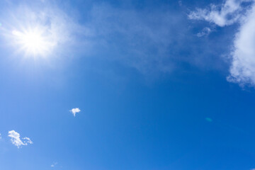 Refreshing blue sky and cloud background material_wide_37