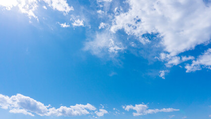 Refreshing blue sky and cloud background material_wide_39