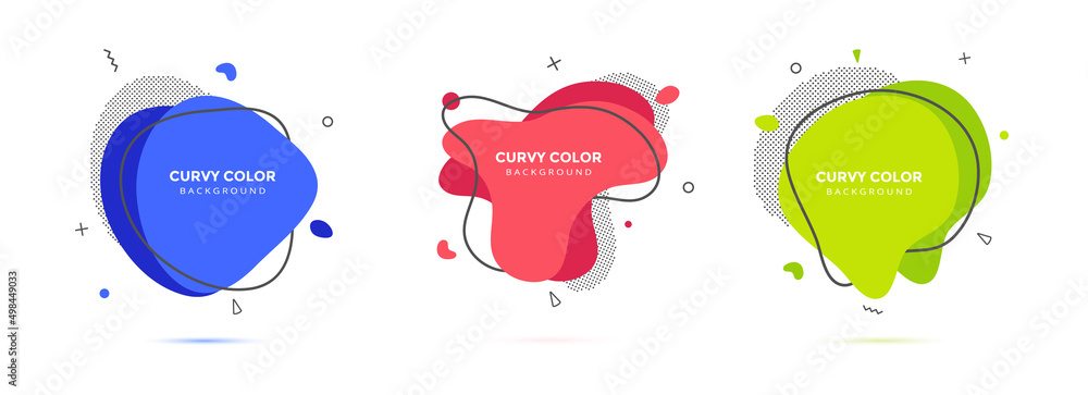 Poster modern liquid irregular amoeba blob shape abstract elements graphic flat style design fluid vector i