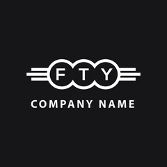 FTY letter logo design on black background. FTY  creative initials letter logo concept. FTY letter design.
