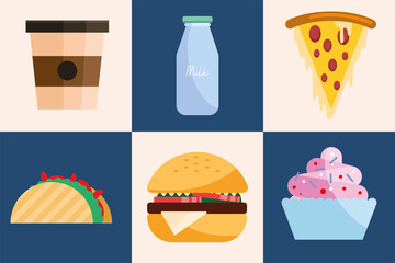 six fast food icons