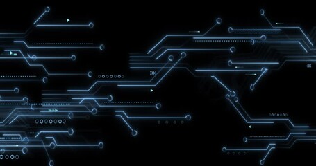 Animation of data processing over computer circuit board