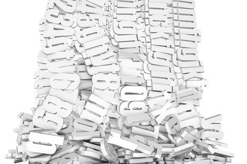 falling letters isolated on white