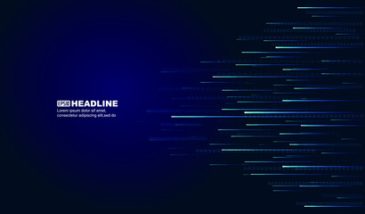 Dark blue digital lines with big data technology vector background