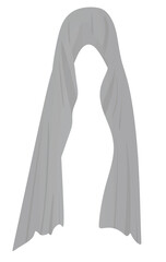 Grey  long scarf. vector illustration