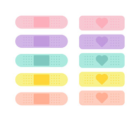 Colorful and cute band, band-aid illustration set.