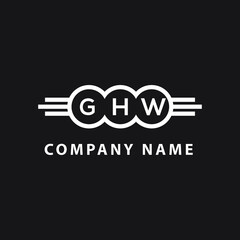 GHW letter logo design on black background. GHW  creative initials letter logo concept. GHW letter design.