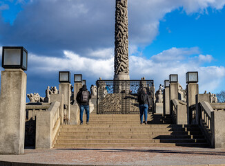 monument , Monolit, Vigelandsparken, Oslo, Norway - obrazy, fototapety, plakaty