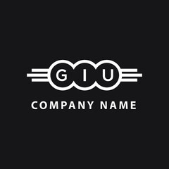GIU letter logo design on black background. GIU creative initials letter logo concept. GIU letter design. 