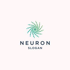 Neuron logo icon flat design template 