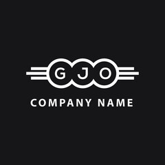 GJO letter logo design on black background. GJO  creative initials letter logo concept. GJO letter design.
